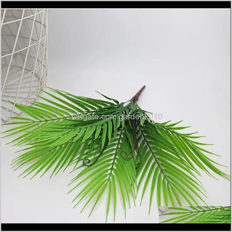 artificial palm tree green leaf plants plastic potted bonsai leaves garden home wedding table ornaments decoration