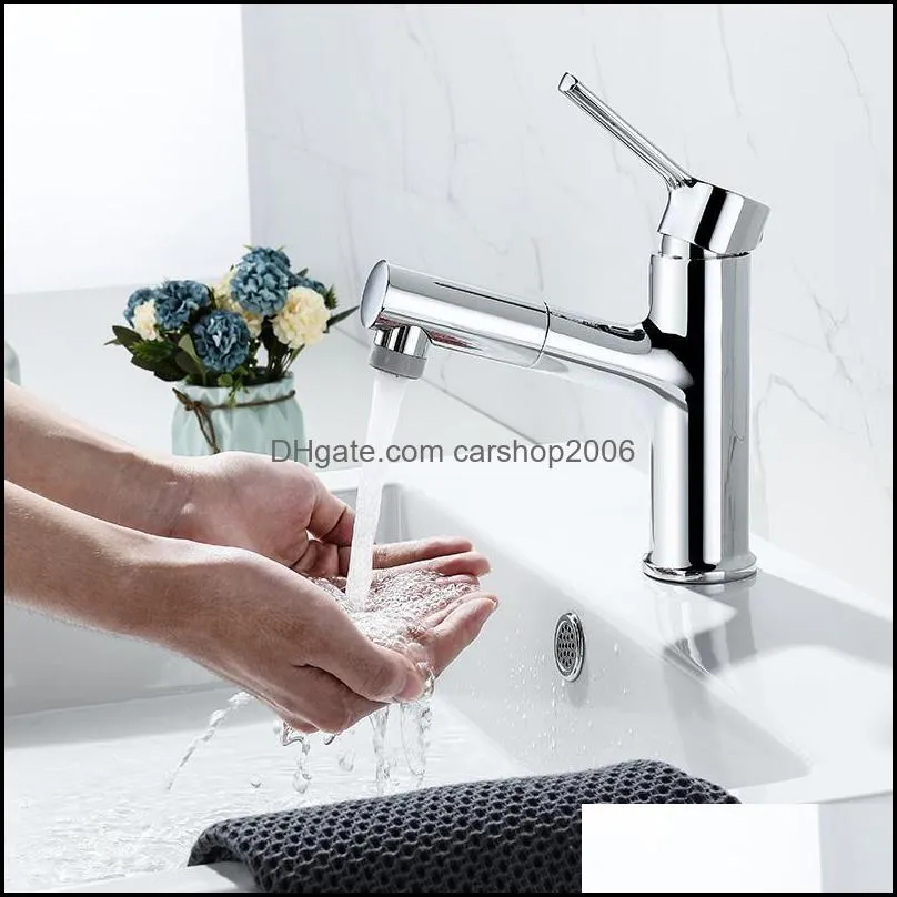 Bathroom Sink Faucets Basin Faucet Single Handle Mixer Taps Black Color Deck Mounted And Cold Water Tap