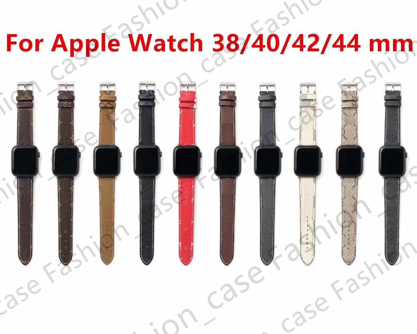 Bracelets de montres de créateurs de luxe Bracelet de montre Smart Strap 42mm 38mm 40mm 44mm iwatch 2 3 4 5 Bandes Bracelet en cuir Bracelet de montre Fashion Stripes