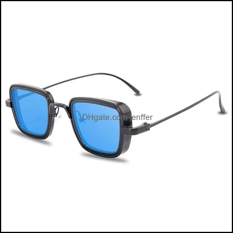 Sunglasses Fashion Steampunk Brand Design Men Women Vintage Square Metal Punk Sun Glasses UV400 Shades Eyewear