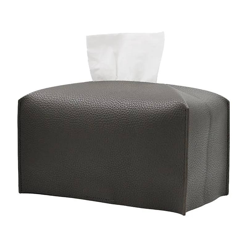 Tissue Boxes & Napkins Reusable Office Home Bathroom Rectangular Holder PU Leather With Magic Sticker Durable Bedroom Easy Use Box Cover