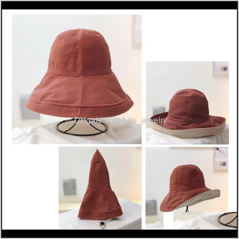 women travel outdoor sports summer fishing casual beach gift sun protection foldable soft bucket hat cycling solid wide brim