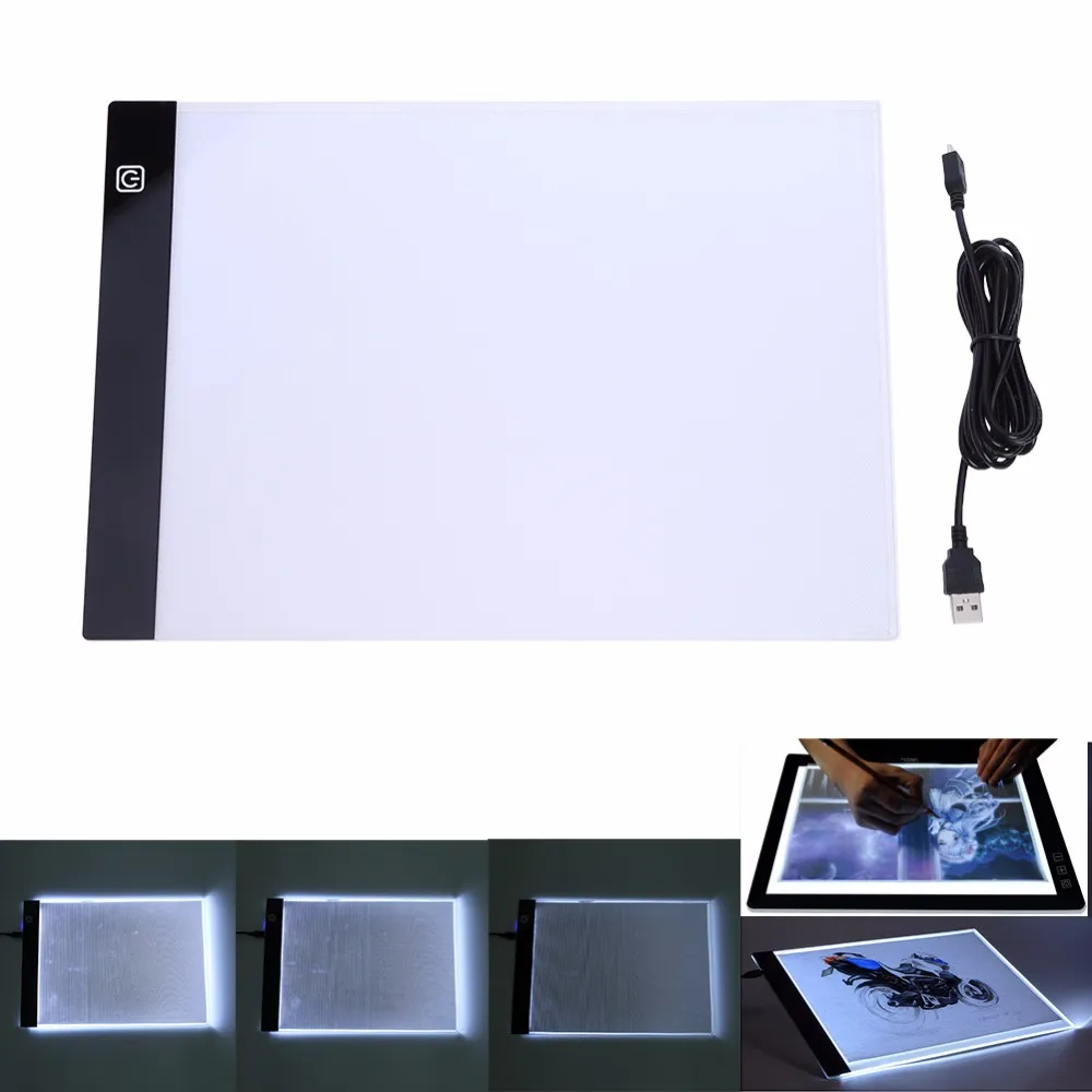 LED Graphic Lighting Tablet Pisanie Lekkie Pudełko A4 Kopiowanie tablicy Kopiuj cyfrowe rysunek artcraft Nowatorskie oświetlenie