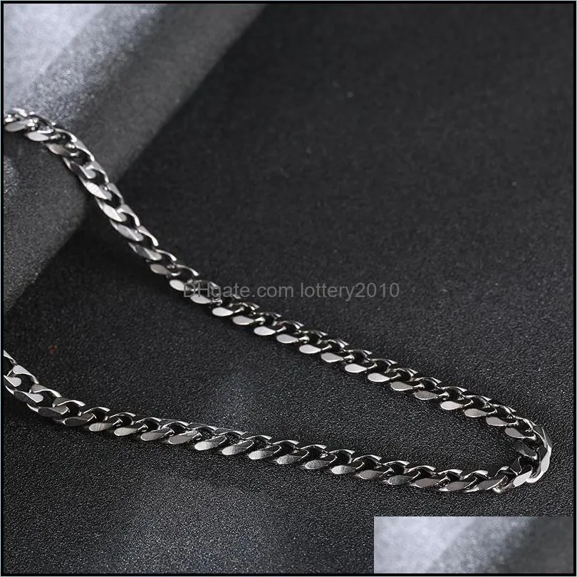 Wholesale 8mm Width Stainless Steel Men Necklace Man Accessories 75cm Length Male Curb Cuban Link Chains Men`s Necklaces