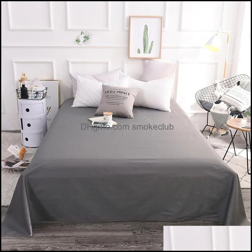 Sheets & Sets Bedroom Single Double Yellow Cotton Flat Sheet Bedspread Bedding Linens HomeTextiles El Bed Twin Full Queen King