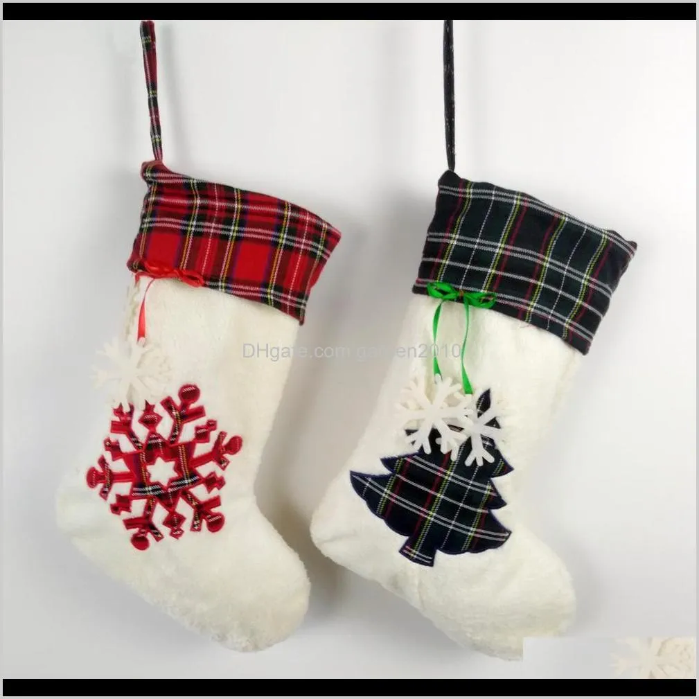  christmas candy socks hanging stockings hanger toys candy gift bags bear paw snowflake socks christmas tree ornaments decoration