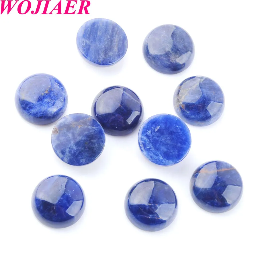 Wojiaer natuurlijke amethists lapis kralen aventurine edelsteen ronde 14x5mm cabochon cabine geen boorgat sieraden maken bu815