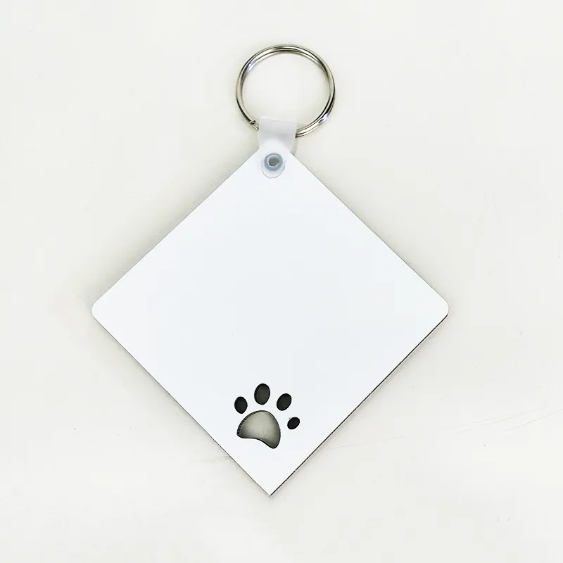 Wooden Sublimation Blank Keychain Pendant Double Sided Heat Transfer Pet Keychains Bag Decoration DIY Gift