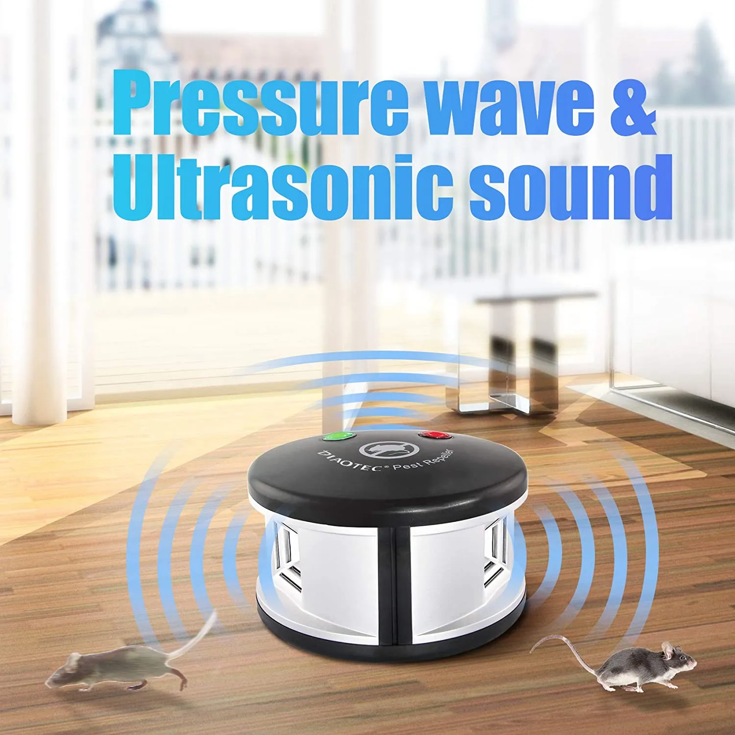 Répulsif à Ultrasons Anti-Souris Et Insectes - 3 Modes - Pour Maison, Cuisine, Garage - Noir