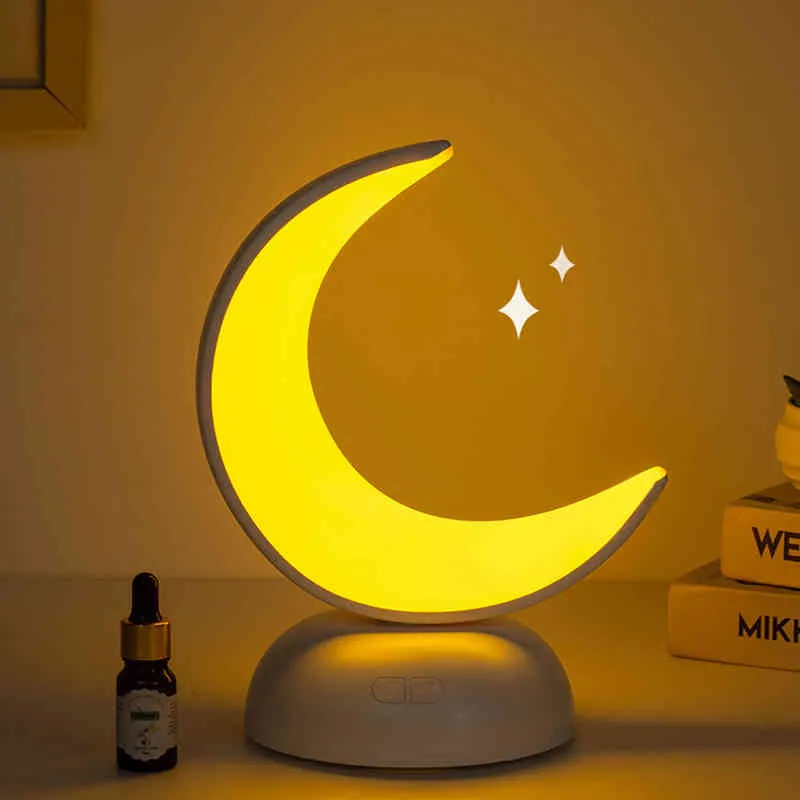 Creative Moon LED Table Décor Type-c USB Charge Parfum Huile Essentielle Lampe Air Aroma Diffuseur Veilleuse Dimmable