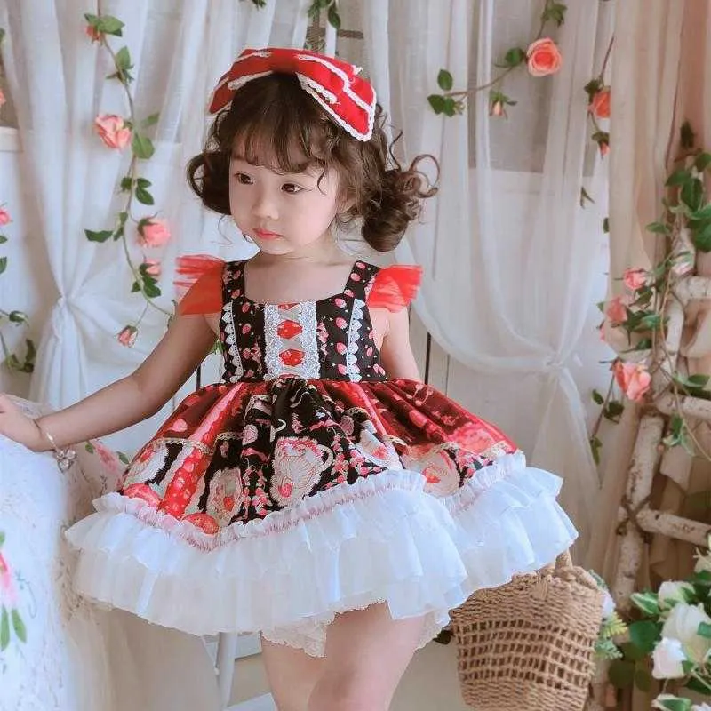 Crian as Espanhol Vestidos Vintage para Beb Meninas Boutique Roupas Crian as Dos Desenhos Animados Vestido Infantil Anivers rio Lolita Princesa