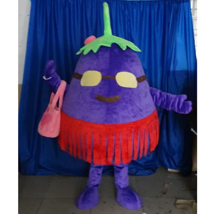 Halloween lila aubergine maskot kostym anpassning tecknad grönsak anime tema karaktär jul fancy party dress karneval unisex vuxna outfit