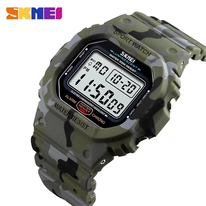 SKMEI 1471 Orologio digitale luminoso impermeabile Orologio sportivo da uomo da polso da uomo Orologi da uomo Relogio Masculino relojes para hombre 210329