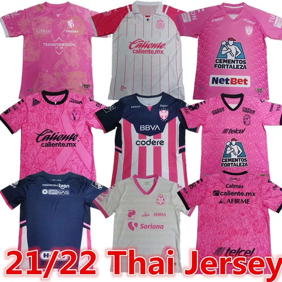 21 22 Pink Special Edition Pachuca Santos Laguna Chivas Soccer Jerseys Curz Azul Mexico League