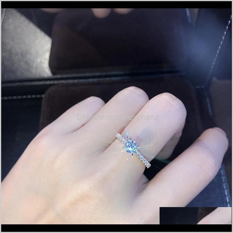 rose gold diamond ring crystal engagement rings for women jewelry women rings wedding rings sets fashion jewelry 080518