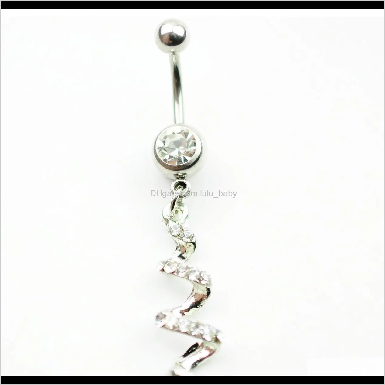 d0013-1 ( 2 ) piercing body jewelry new style navel belly ring clear & pink colors stone drop shipping i9ioo