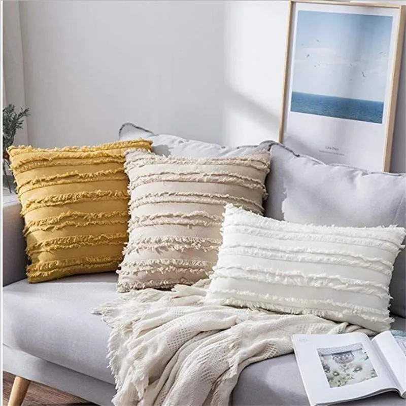 Подушка/декоративная подушка в стиле богемного стиля хлопка и льняная наволочка INS WIND не содержит сердечного дивана для срезанного цветов.