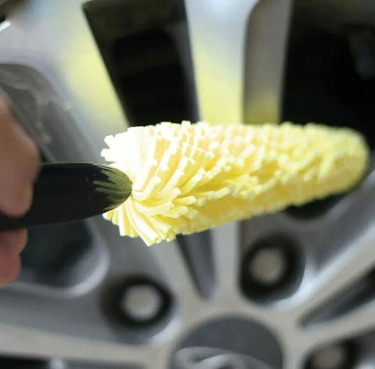 Car Wheel Wash Brush Plastic Handle Vehicle Cleaning Wheesl Rims Tire Washing Brushes Auto Scrub Cars Washs Sponges Tools SN2575