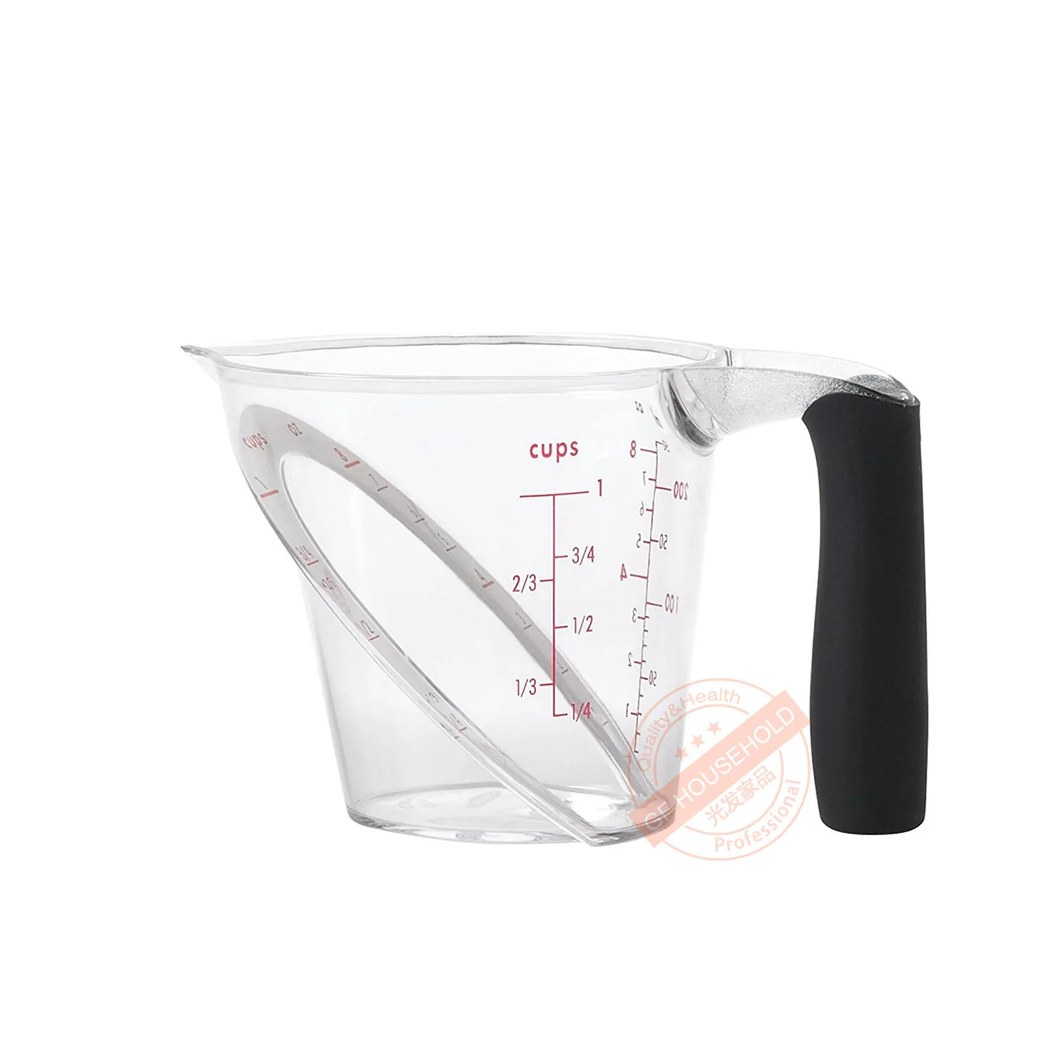 Misurino da 100 ml, 4 pezzi, piccoli, mini misurini per ml, plastica trasparente, resistente al calore per laboratorio, detersivo, cucina, cottura