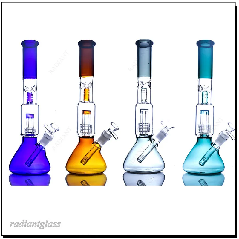 bécher en verre bang cage à oiseaux perc conception de base de bécher épais matrice percolateur barboteurs plates-formes pétrolières fumer pipe à eau dab rig narguilés avec joint femelle de 14 mm