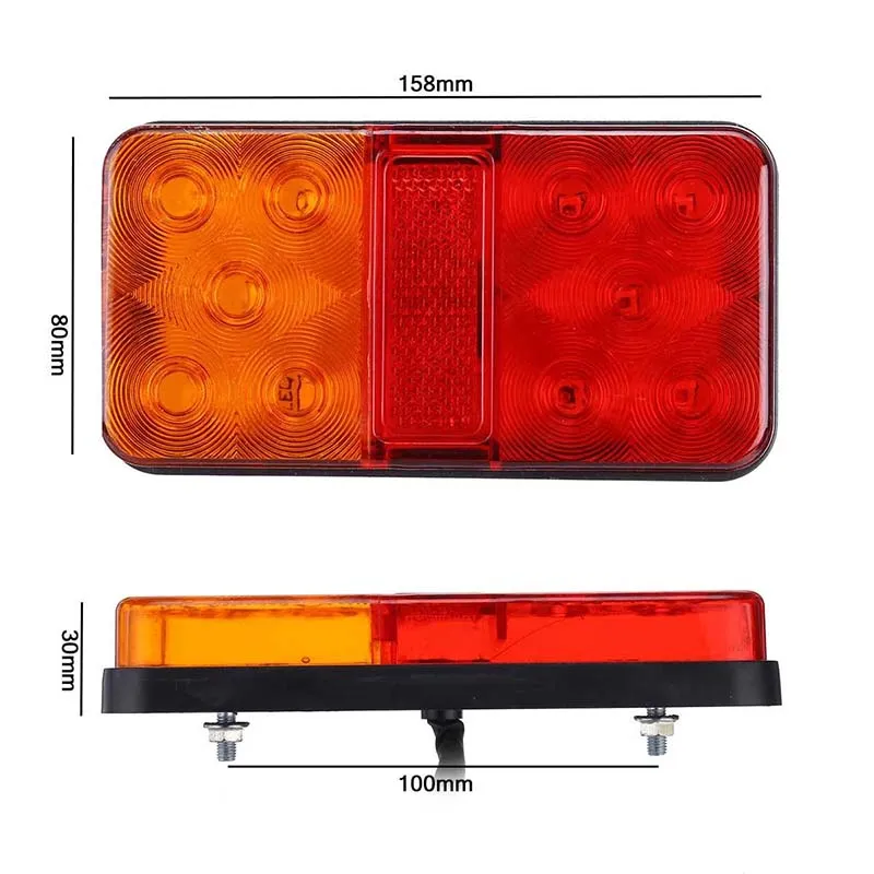Lot De 2 Feux Arrière LED 12V Pour Remorque, Camping-car, Camion - Complets Avec Faisceau 7,5m