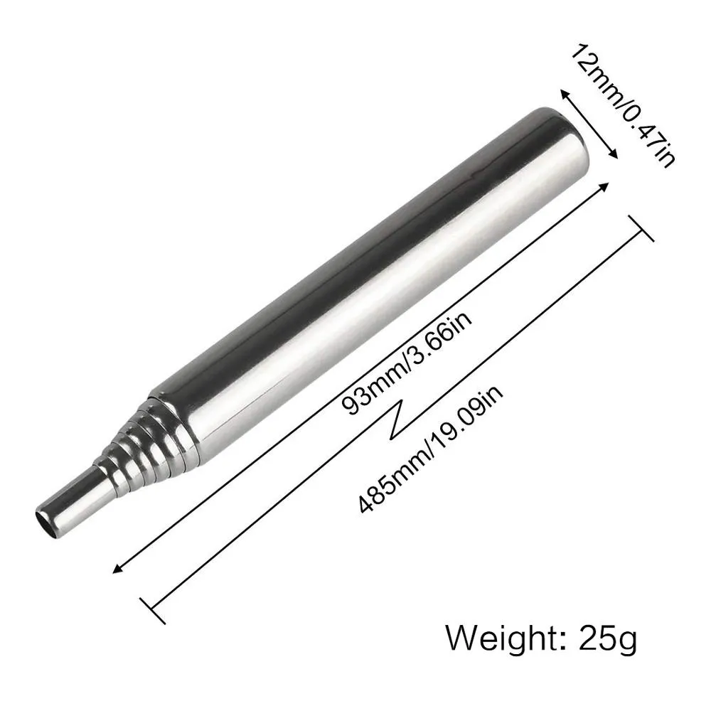 304 stainless steel Outdoor Pocket Bellow Collapsible Fire Tool Camping Survival Blow Fire Tube 9.3cm