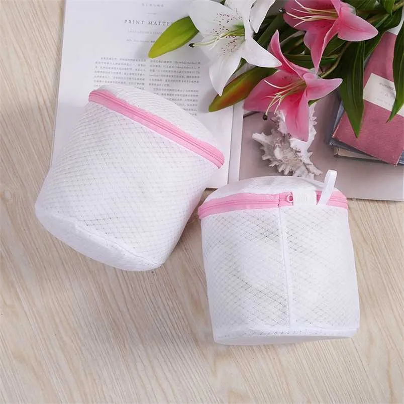 1 pcs lingerie lavar casa use malha meia roupas roupas underwear organizador lavar sutiã bagwashing máquina proteção líquida malha bolsas 211112