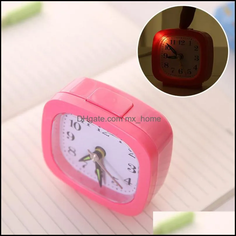 Other Clocks & Accessories Practice Square Small Bed Compact Travel Quartz Beep Alarm Clock For Chidren Student Home Desk 4 Colors