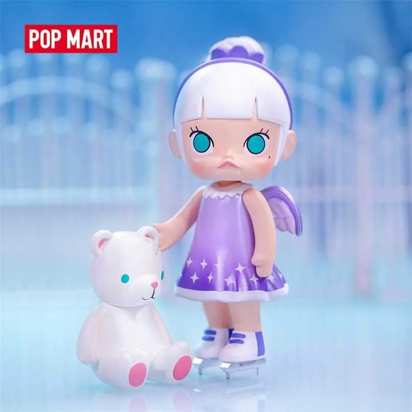 Pop Mart Molly My Childhood Series Cute Kawaii Bly Box Doll Binary Action Figure Birthday Gift Toy para niños 220115