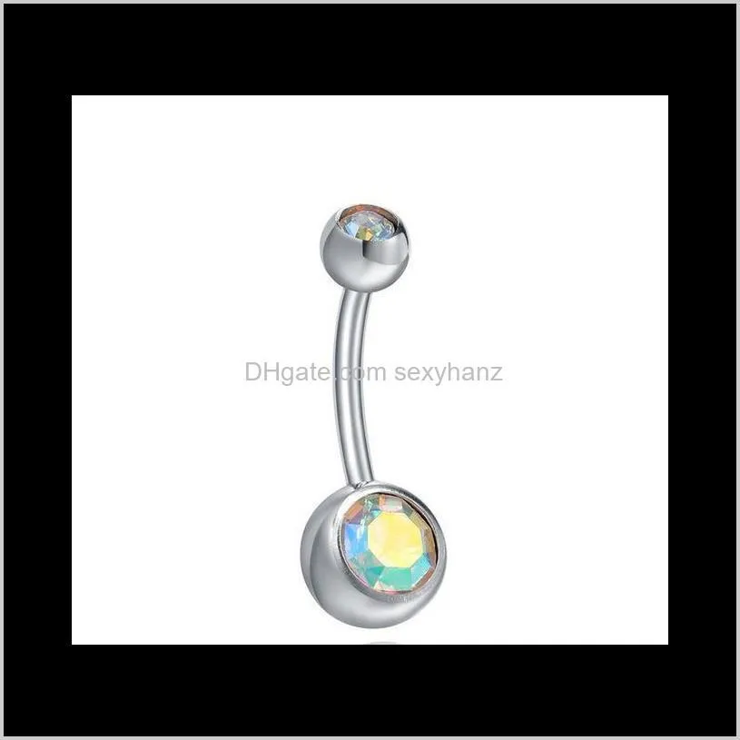 10 colors, european and american stainless steel drilling, navel nail, titanium steel navel ring, color navel buttons, piercing