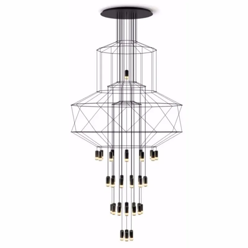 Modern Minimalist Iron Art Pendant Lamps DIY Multipoint LED Hanging Lighting With G9 Bulb For Living Room Bar Hotel Decorative