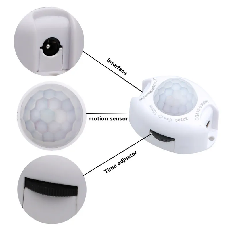 Luz para debajo de la cama, regulable y activada por movimiento, tira LED  de 4.9 pies con sensor de movimiento y adaptador de corriente, luz de noche