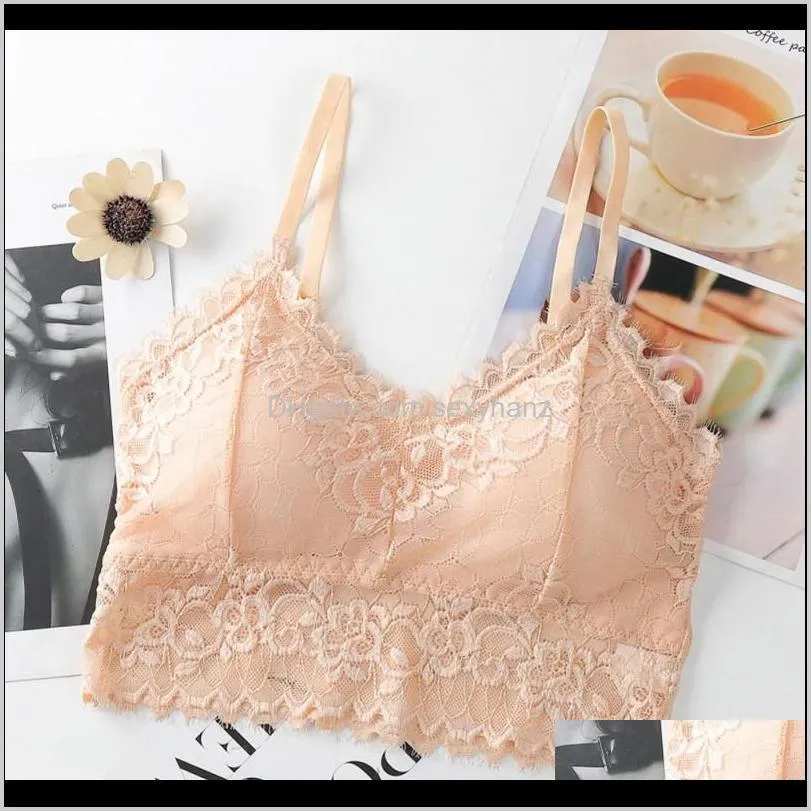 new women sexy lace bralette deep u tube crop wrap top chest vest underwear female strap wire bra lingerie push up