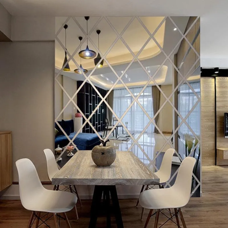 Table Sticker Deco Mirror Dining Tables Modern Fashion DIY 3D Stickers Mirror Dining Table ...