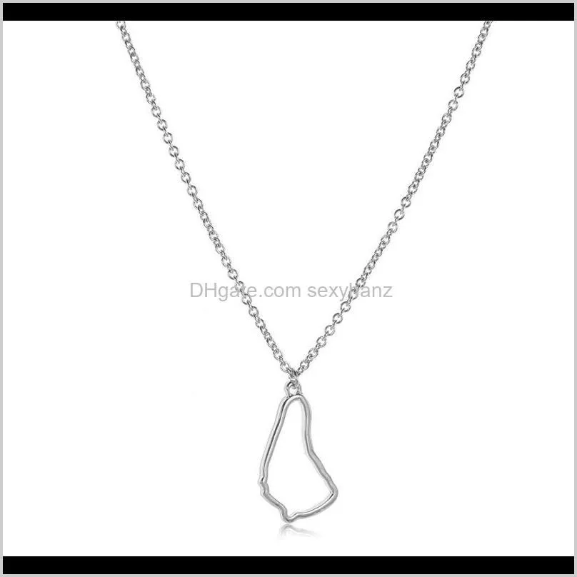 Pendant & Pendants Drop Delivery 2021 10Pcs Small North America Caribbean Map Necklace Outline Country Barbados Island Continent Chain Neckla