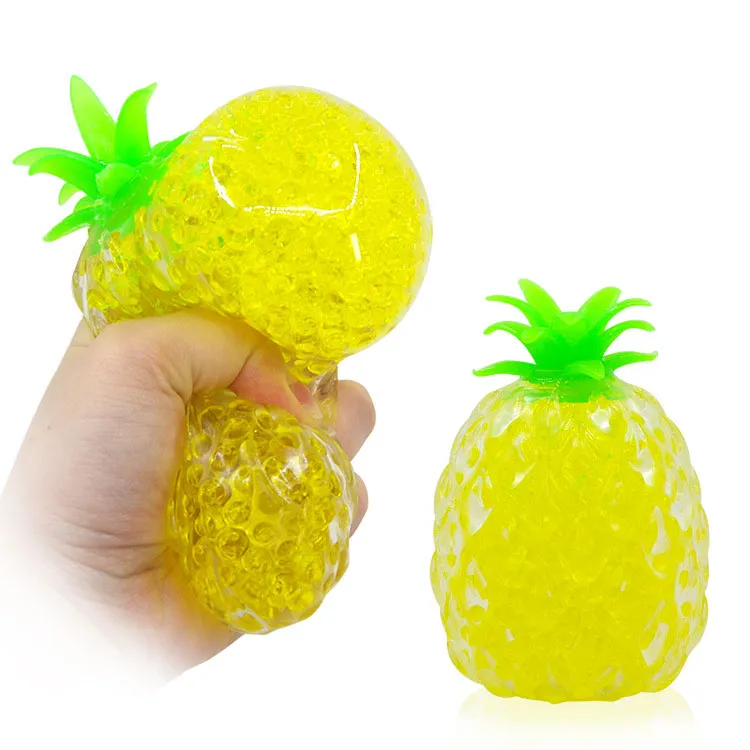 Squishy ananas fidget leksak vatten pärlor squish boll anti stress venting bollar roliga pressar leksaker stress lättnad dekomprimering leksaker ångest avlastare