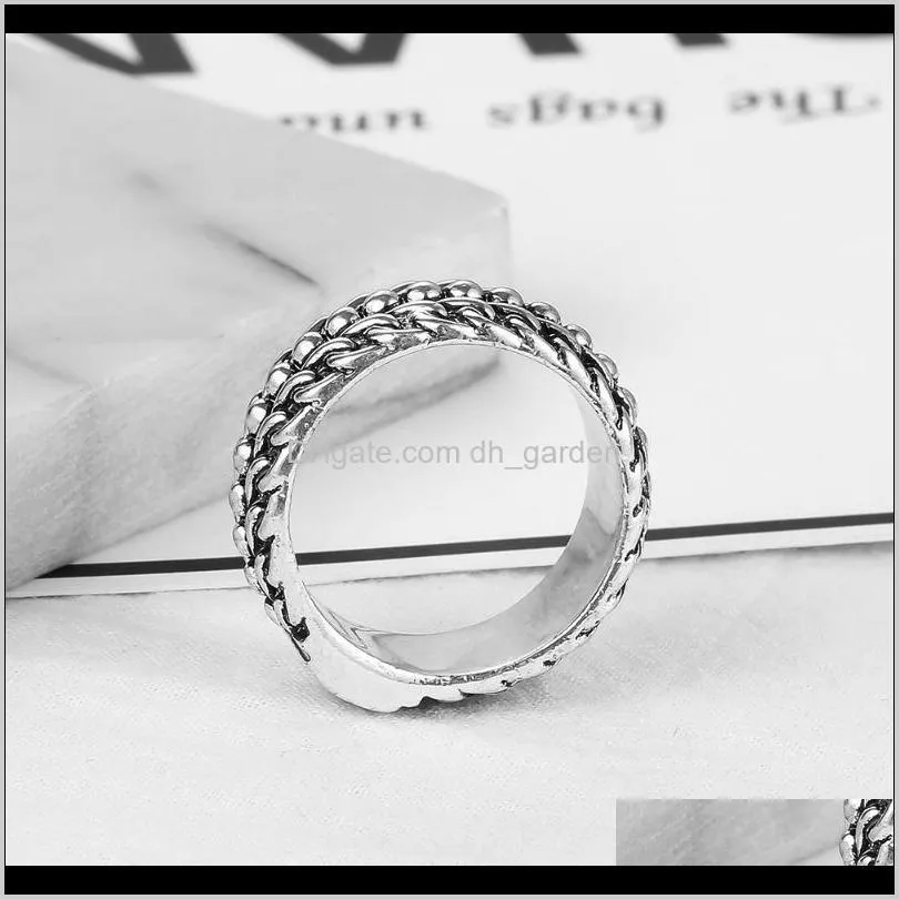 ancient silver color retro men`s ring finger punk buddha ring couple jewelry wholesale bijoux femme engagement accessories1