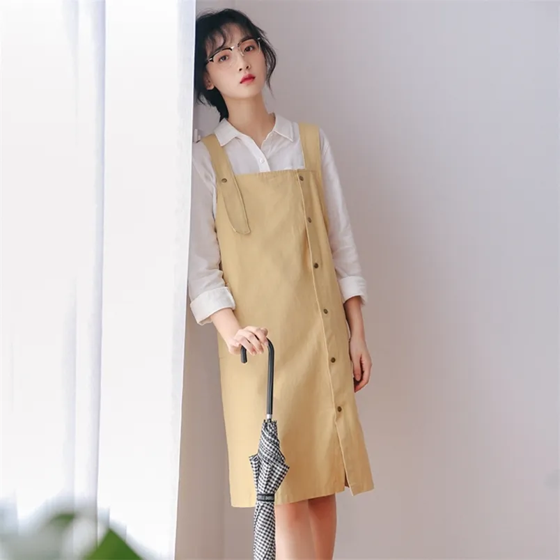 Ladies Denim Summer Dresses Wide Shoulder Strap Denim Suspender