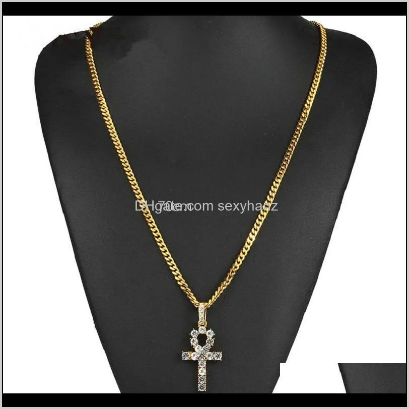 fashion men key pendant necklace  design 18k gold plated 70cm long chain rock micro hip hop jewelry