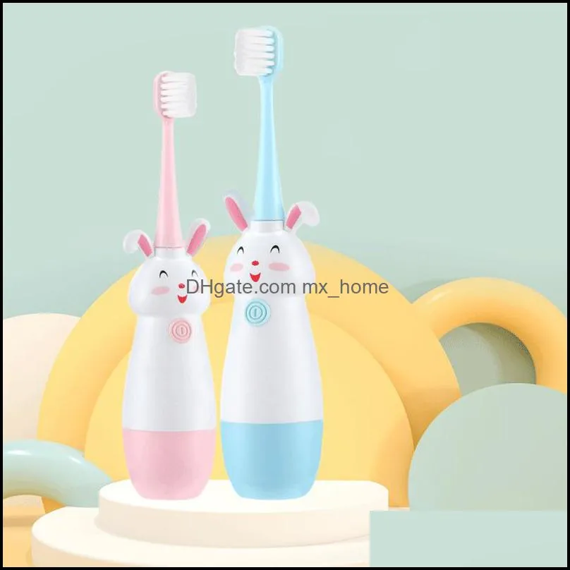 Children Ultrasonic Electric Toothbrush Cute Cartoon Pattern Tooth Brush Kids Soft Replacement Brush Head Teeth Tooth Brush VTKY2042
