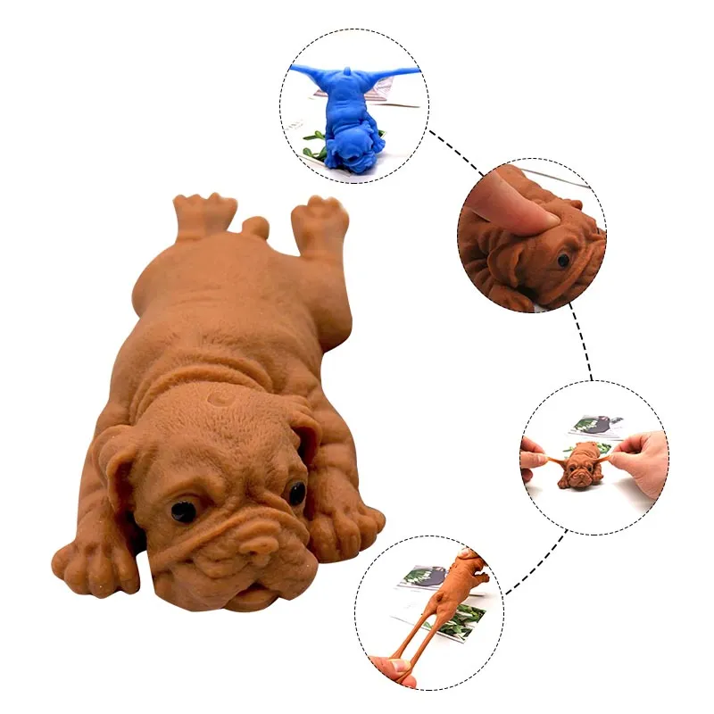 Papá Perro Pinchazo de descompresión de descompresión Juguetes de ventilación anti estrés Squeeze Drag Pull Presione Little Milk Dogs