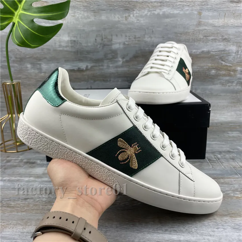 Sapatos Casuais de Alta Qualidade Masculino Feminino Chaussures Couro Matte Tênis Skin Skateboarding Shoe Ace Bee Stripes Scarpe Bordado Cobra