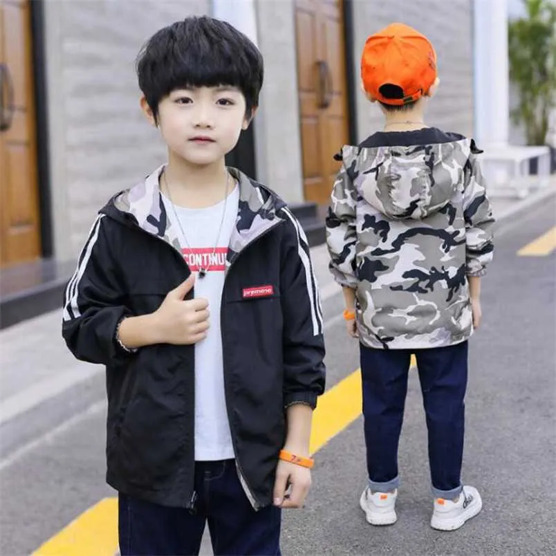 Baby Boys Warm Jacket 100 160cm Children Long Style Hooded Active Windbreaker Teenage Clothes Boys Sport Coat Camouflage 211011 From 12 47 DHgate
