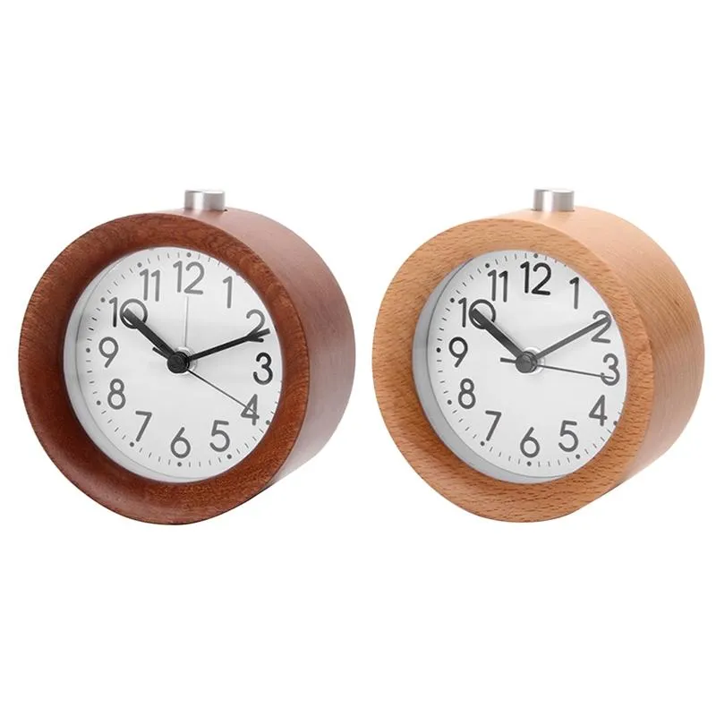 Altri accessori per orologi Orologio in legno Snooze Comodino Sveglia per bambini Ago circolare Retroilluminazione Desktop Silenzioso in legno con lampada da scrivania