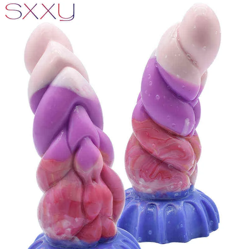 NXY Anal Sex Toys Sxxy Anal Leksaker för vuxna 18 Fantasi Dildo Färgglada Butt Plug Gay G-Spot Stimulera Kvinna Masturbate Sex Shop Erotiska Tillbehör 1123