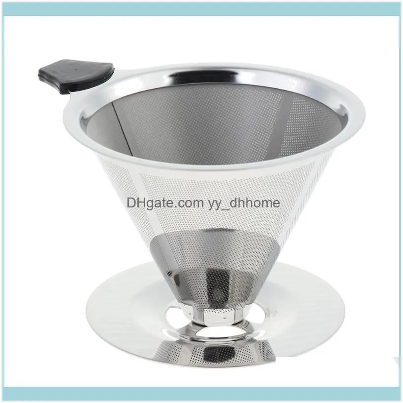 Stainless Steel Filter Reusable Double Layer Coffee Filter Basket, Reusable Permanently, No Need To Use Paper1