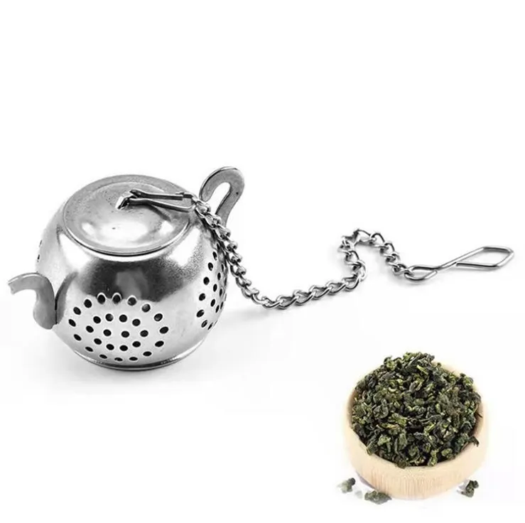 Mini Tea Infuser 3.5CM Teapot Shaped Tea Strainer 304 Stainless Steel Safely Herbal Filter Reuseable Kitchen Accessories