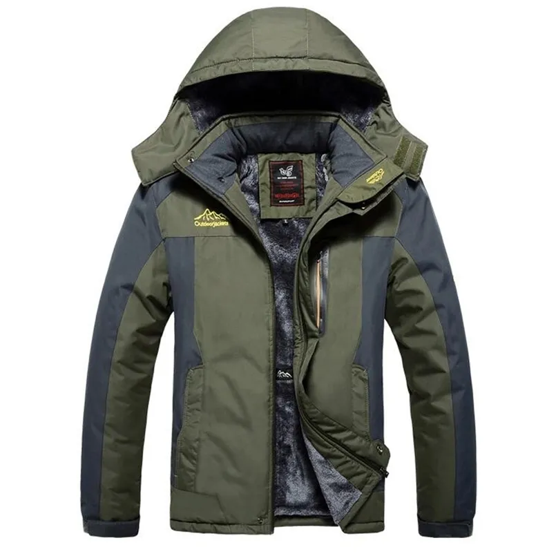 Winterjacke Männer Dicker winddichter wasserdichter Fleecemantel Herren Military Outwear Parka Plus Samt Größe 6XL 7XL 8XL 9XL Mantel 211014