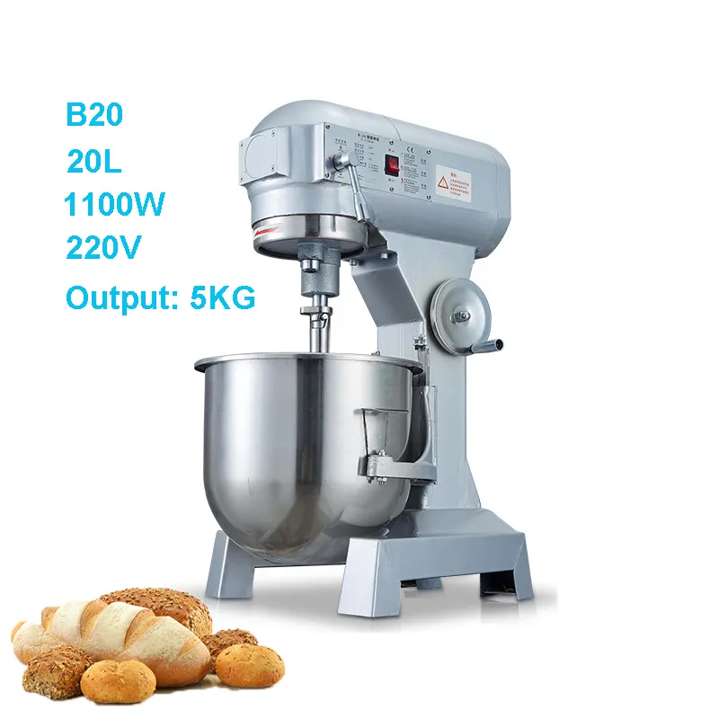 Commercial Food Mixer Egg Beater Dough Kneading Machine Electric Kitchen Aid Mixer Cake Bread Maker 1.1kw 220V