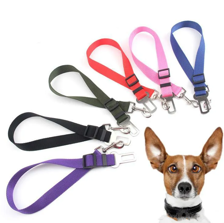 6 colores gato perro coche asiento de seguridad correas cinturón arnés ajustable mascota cachorro cachorro Hound vehículo cinturón de seguridad correa de plomo para perros RH2762